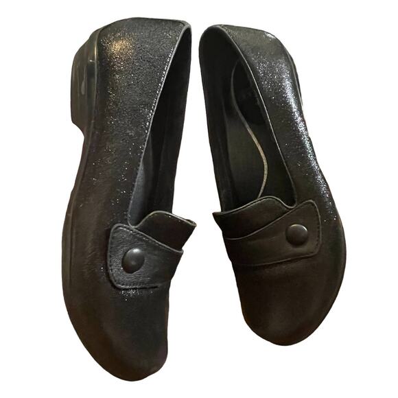 Dansko Olena Size 39 EU Comfort Shoes Clogs Black Shimmer Metallic Womens 8.5 9 - Picture 3 of 9